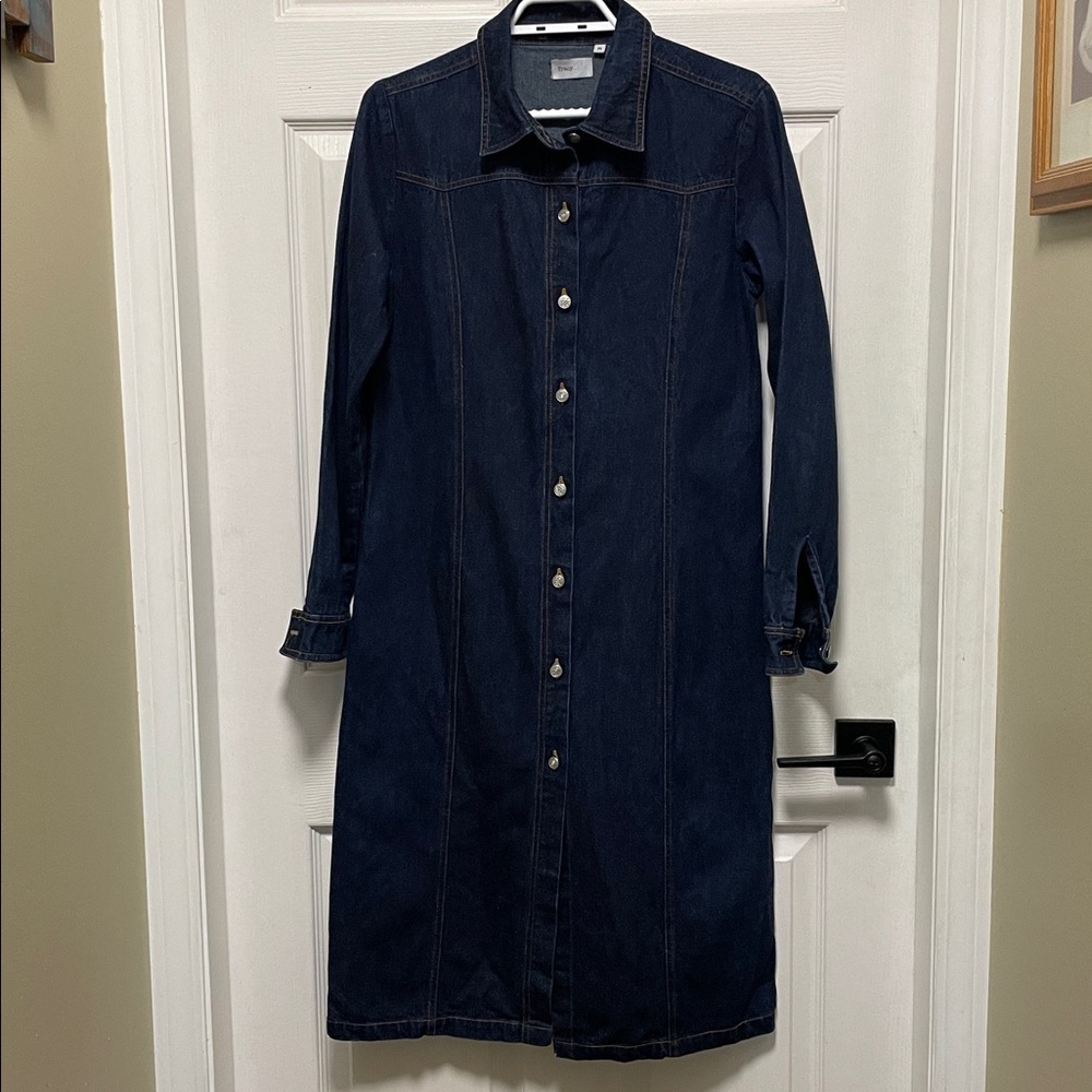 TracyLady | Dark Blue | 100%Cotton | Denim | Button-Up | Dress | Size M